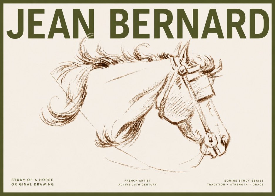 Jean Bernard Study of a Horse I No5 - Affiche