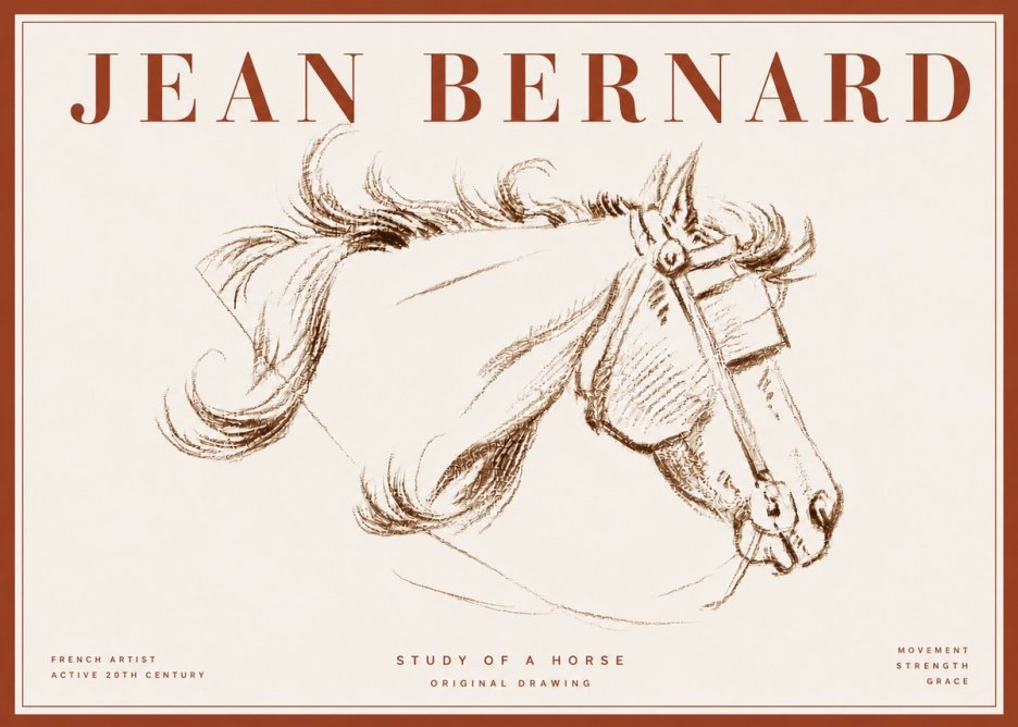 Jean Bernard Study of a Horse I No6 - Affiche