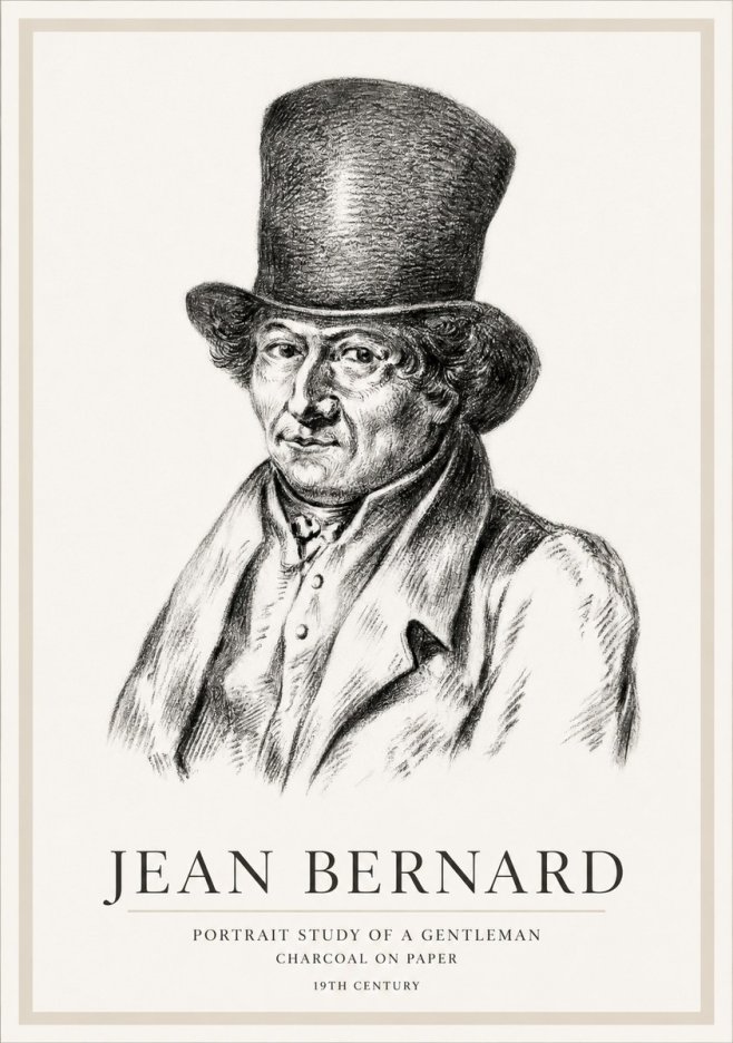 Jean Bernard Portrait Study of a Gentleman No1 - Affiche