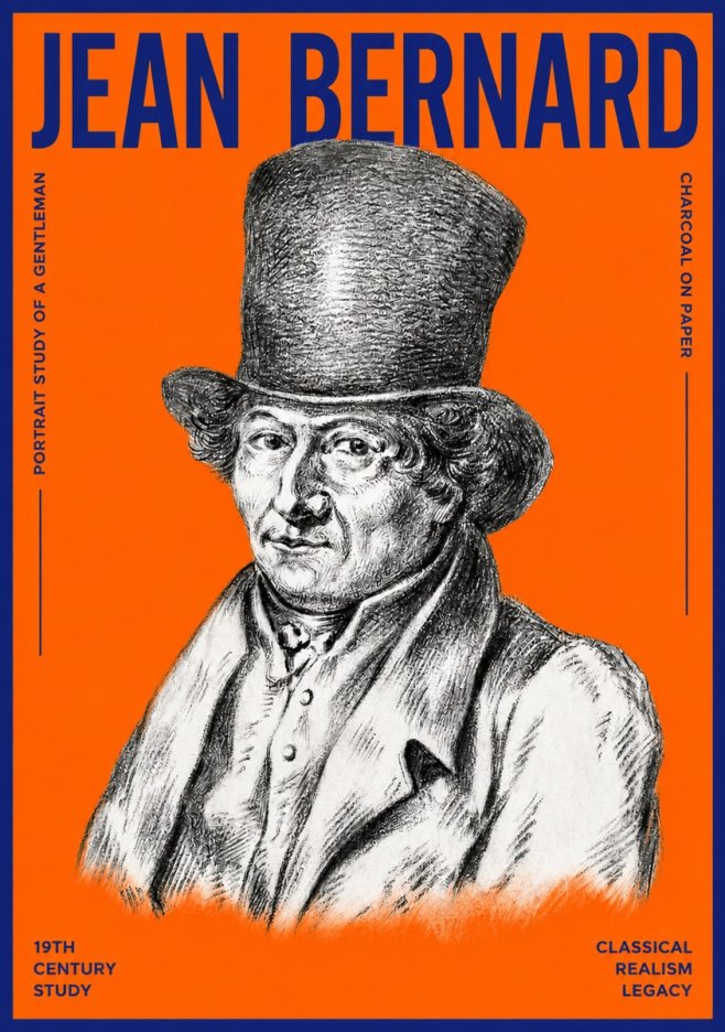 Jean Bernard Portrait Study of a Gentleman No2 - Affiche