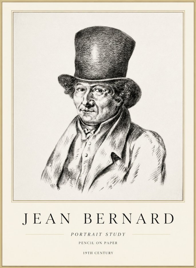 Jean Bernard Portrait Study of a Gentleman No3 - Affiche