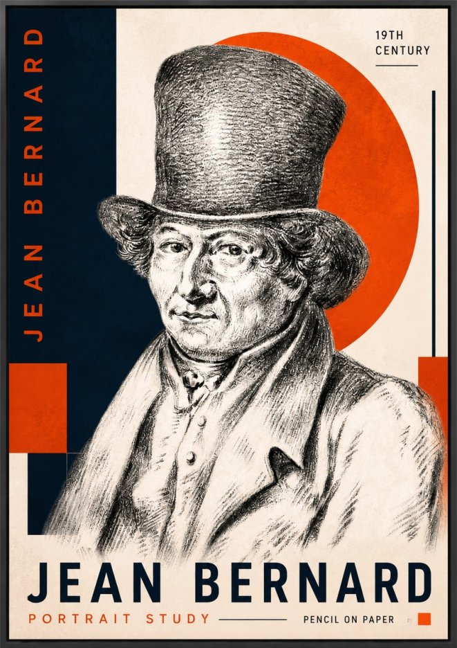 Jean Bernard Portrait Study of a Gentleman No4 - Affiche