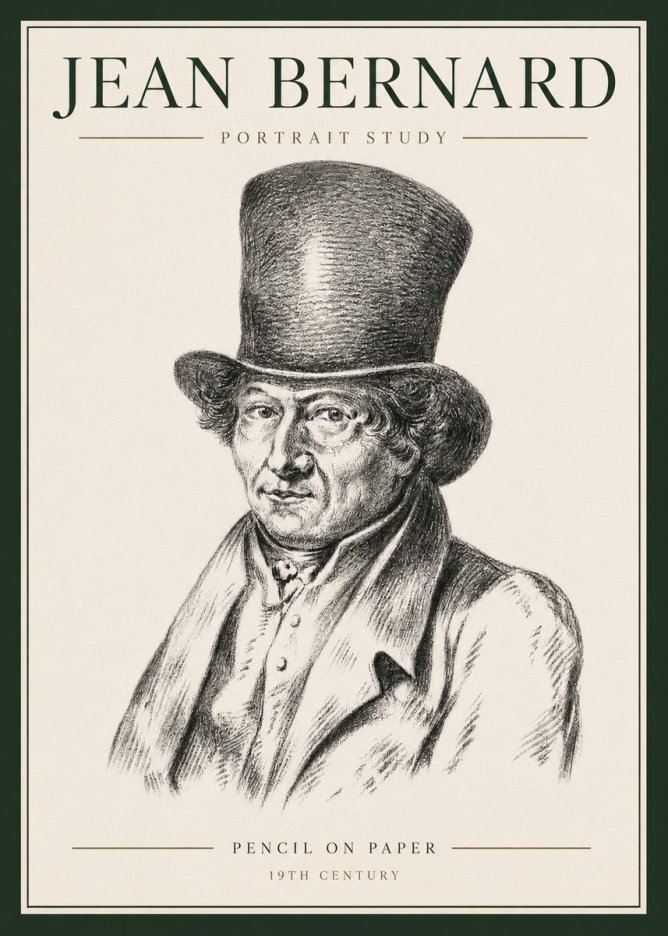 Jean Bernard Portrait Study of a Gentleman No6 - Affiche