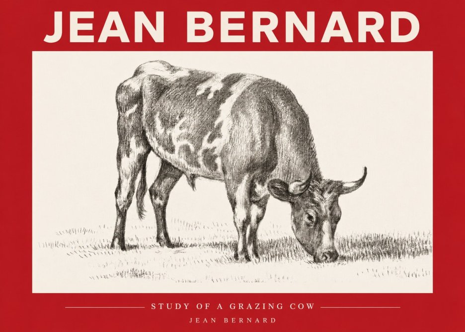 Jean Bernard Grazing Cow I No3 - Affiche