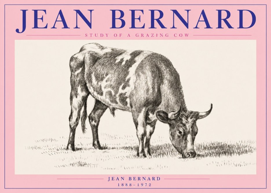 Jean Bernard Grazing Cow I No4 - Affiche