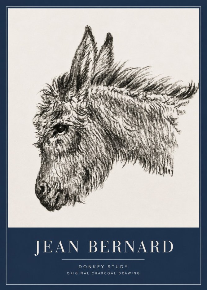 Jean Bernard Donkey Study I No5 - Affiche