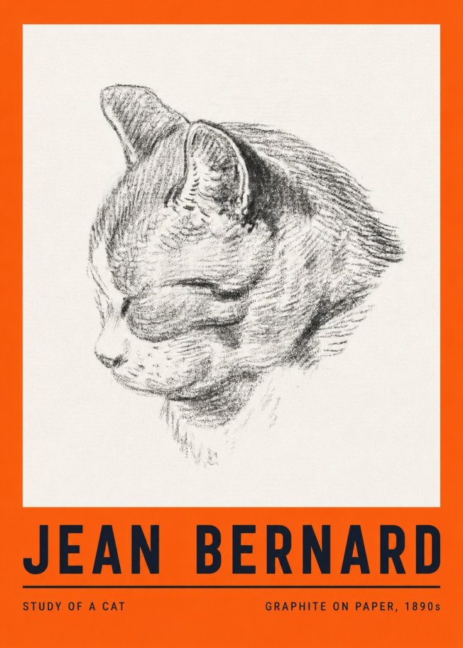 Jean Bernard Cat Study I No4 - Affiche