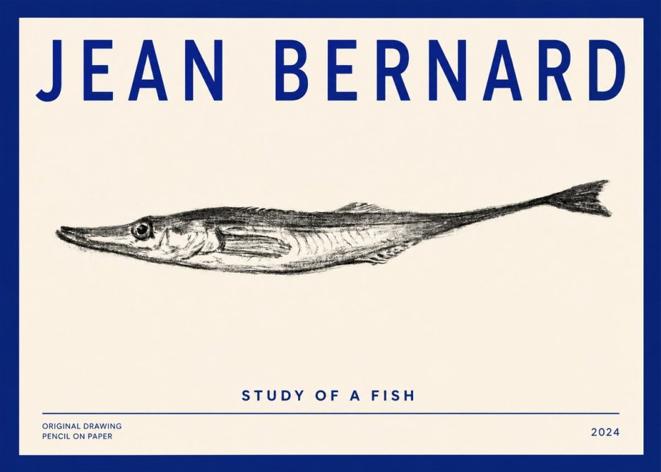 Jean Bernard Study of a Fish I No4 - Affiche