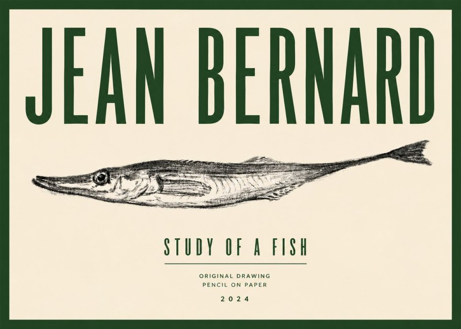 Jean Bernard Study of a Fish I No6 - Affiche