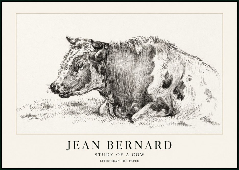 Jean Bernard Resting Cow I No3 - Affiche