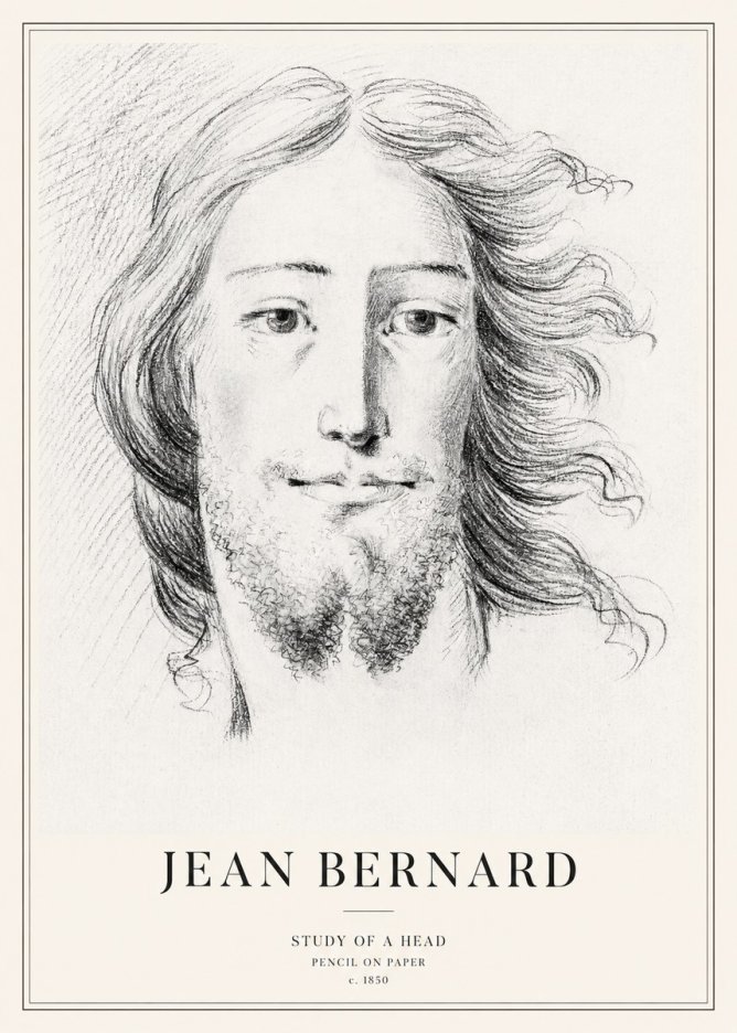 Jean Bernard Study of a Head No3 - Affiche