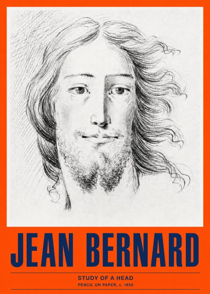 Jean Bernard Study of a Head No4 - Affiche