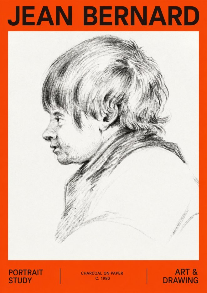 Jean Bernard Portrait Study II No2 - Affiche