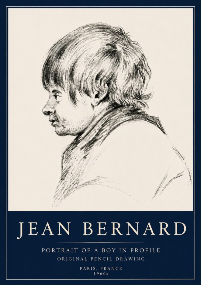 Jean Bernard Portrait Study II No5 - Affiche