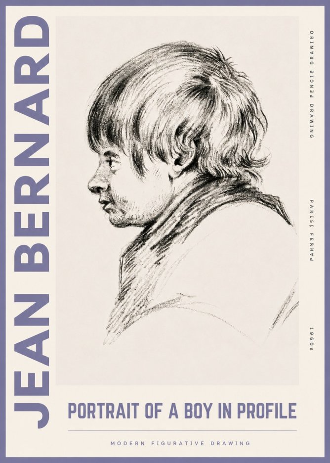 Jean Bernard Portrait Study II No6 - Affiche