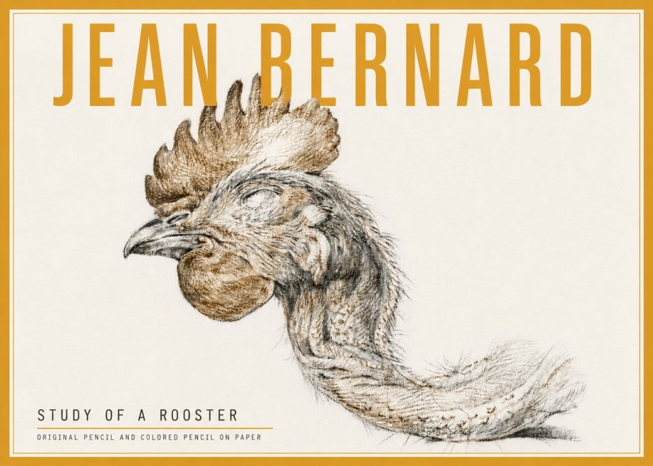 Jean Bernard Study of a Rooster Head No5 - Affiche