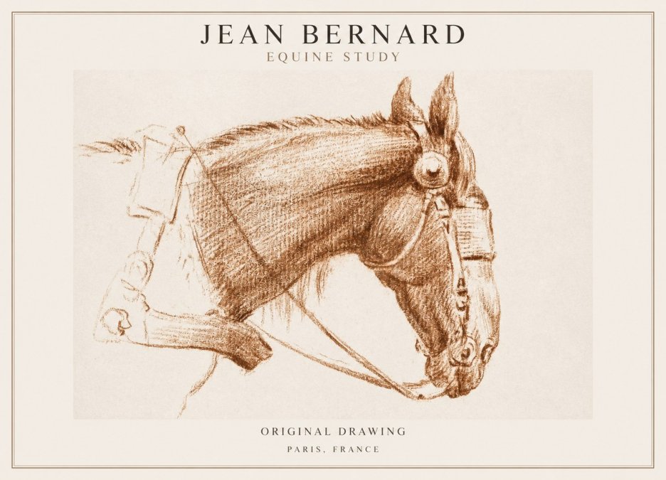 Jean Bernard Equine Study No1 - Affiche