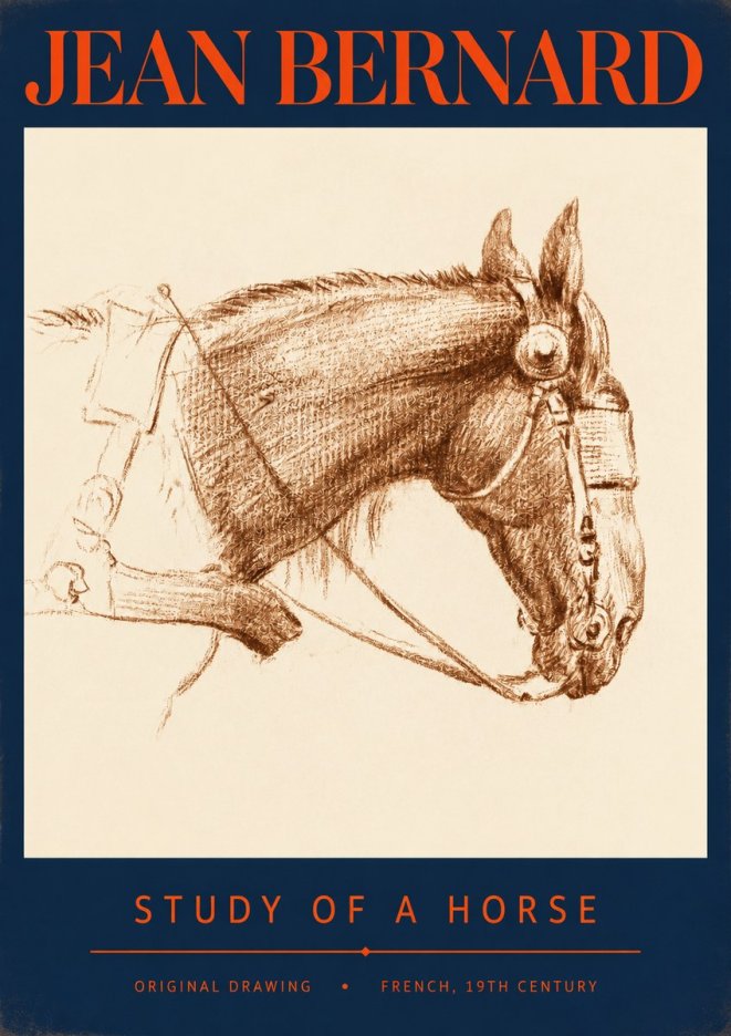 Jean Bernard Equine Study No3 - Affiche