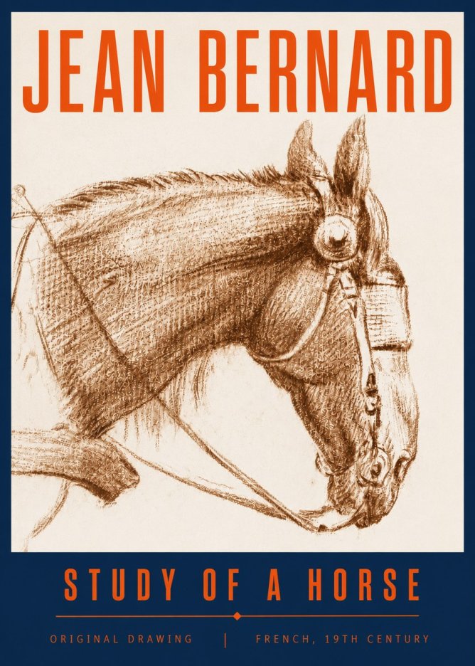 Jean Bernard Equine Study No6 - Affiche