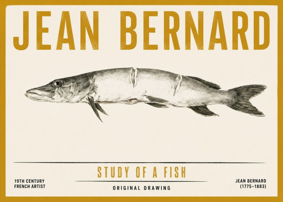 Jean Bernard Study of a Fish II No5 - Affiche