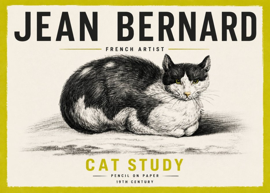 Jean Bernard Cat Study II No5 - Affiche