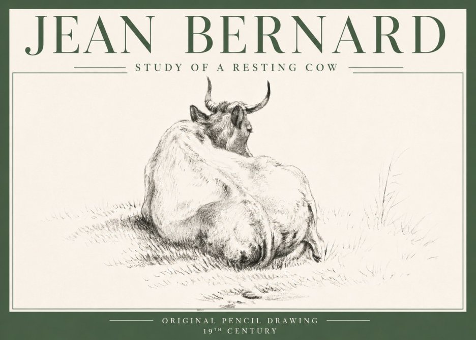Jean Bernard Study of a Resting Cow I No4 - Affiche