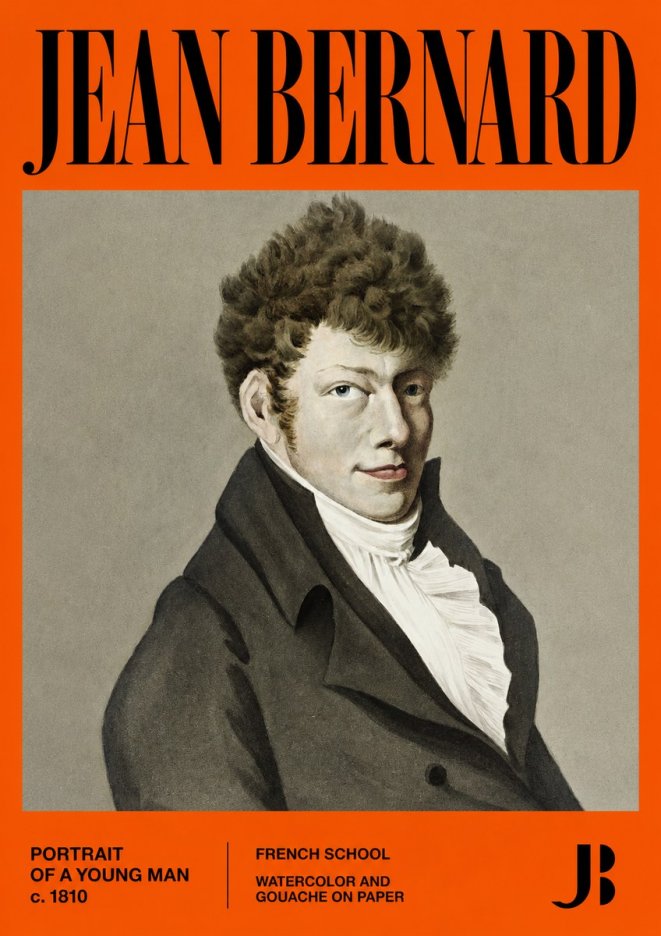 Jean Bernard Portrait of a Young Man No2 - Affiche