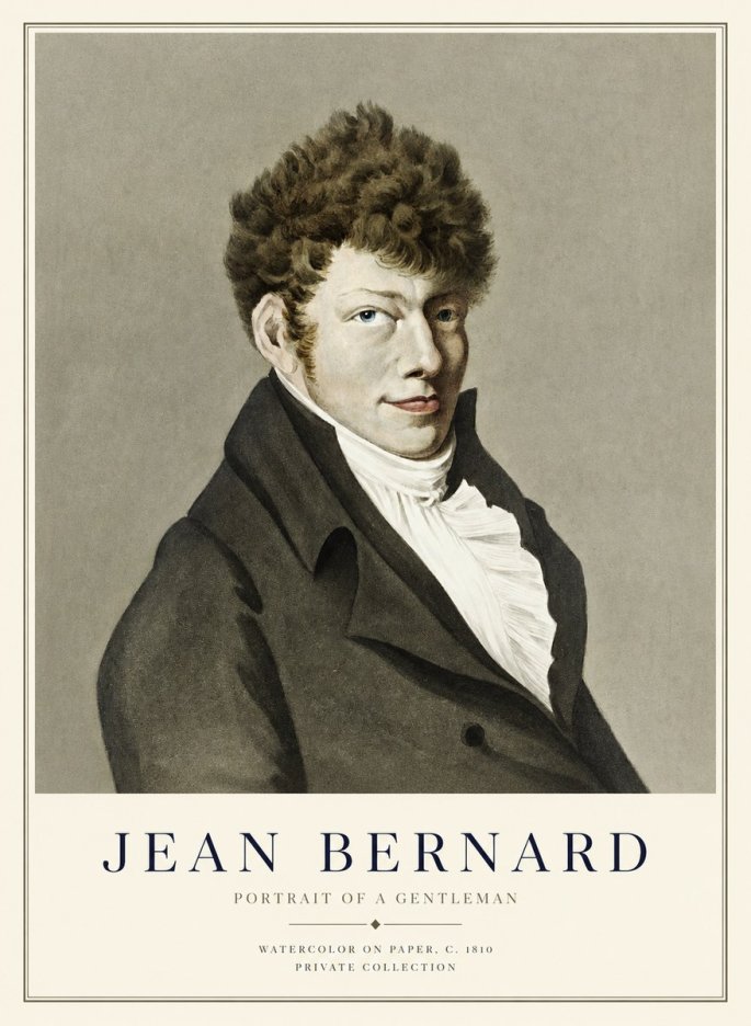 Jean Bernard Portrait of a Young Man No3 - Affiche