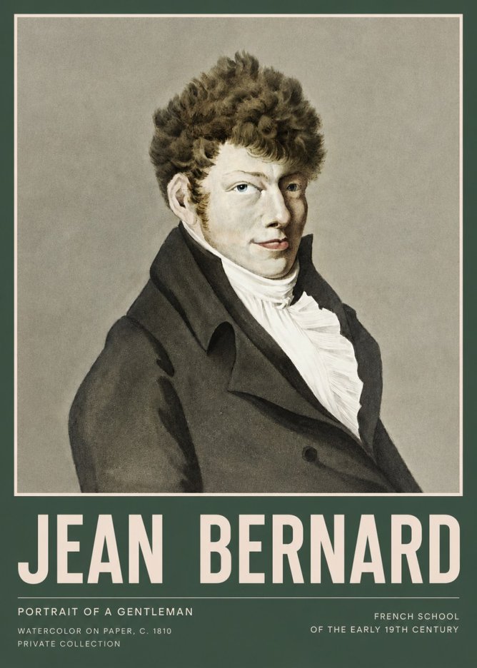 Jean Bernard Portrait of a Young Man No5 - Affiche