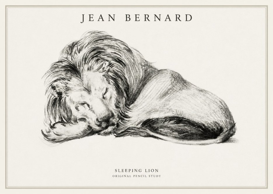 Jean Bernard Sleeping Lion No1 - Affiche