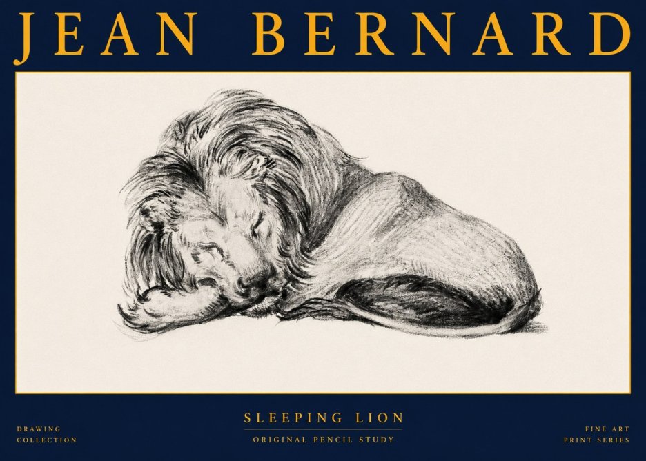Jean Bernard Sleeping Lion No2 - Affiche