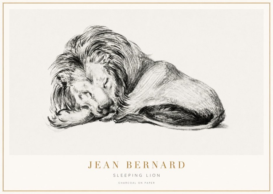 Jean Bernard Sleeping Lion No3 - Affiche