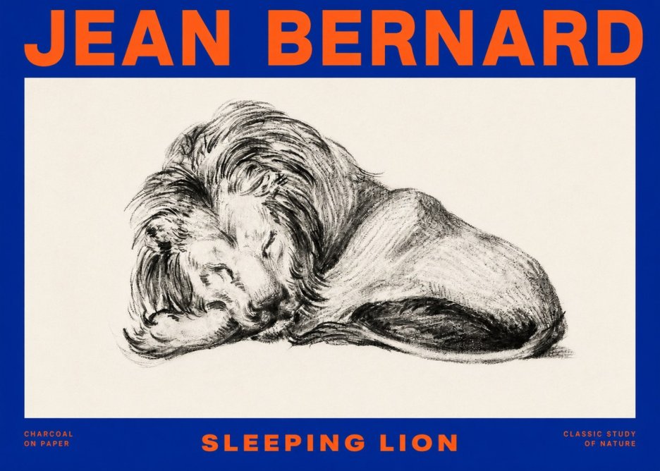 Jean Bernard Sleeping Lion No4 - Affiche