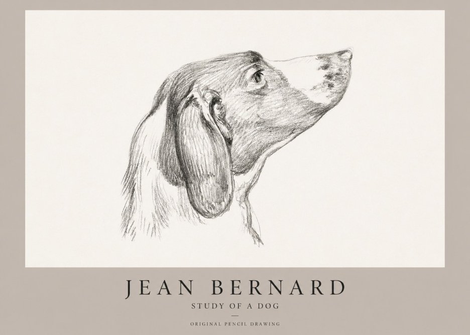Jean Bernard Study of a Dog I No1 - Affiche