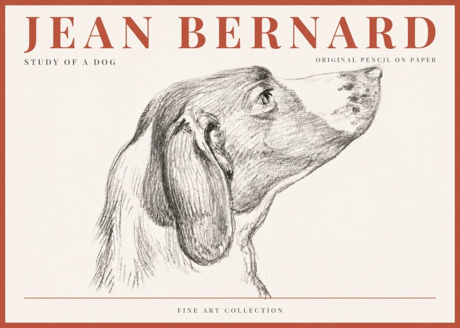 Jean Bernard Study of a Dog I No6 - Affiche