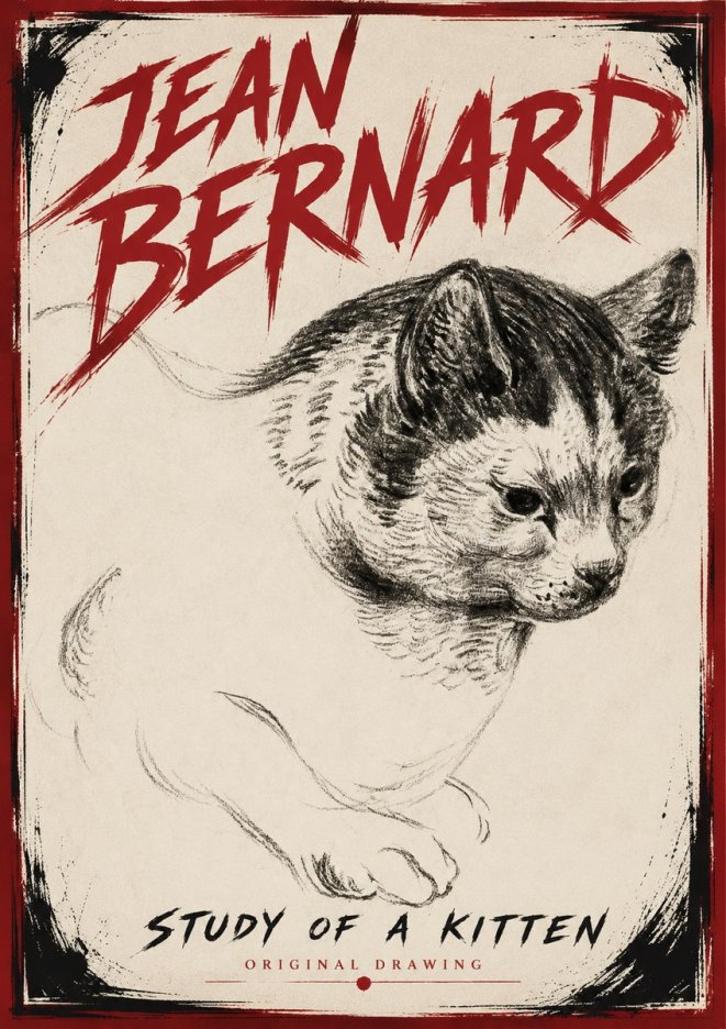 Jean Bernard Study of a Kitten I No6 - Affiche
