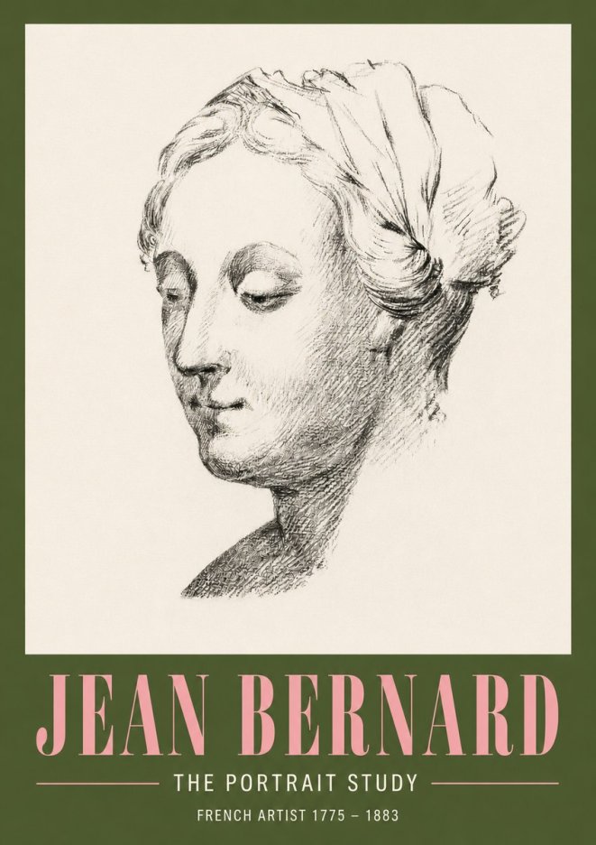 Jean Bernard Study of a Woman No4 - Affiche