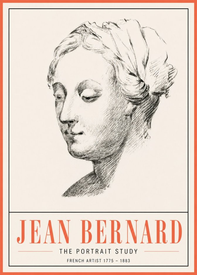 Jean Bernard Study of a Woman No5 - Affiche