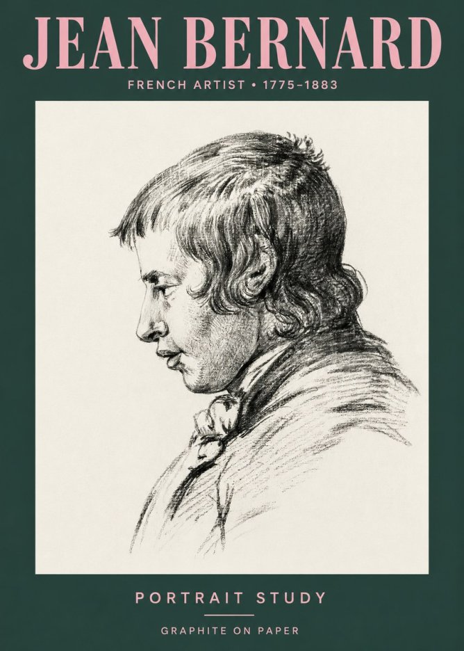 Jean Bernard Portrait Study III No3 - Affiche