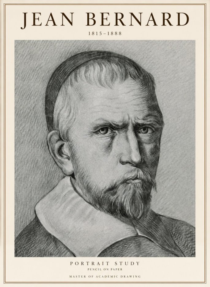 Jean Bernard Portrait Study IV No1 - Affiche