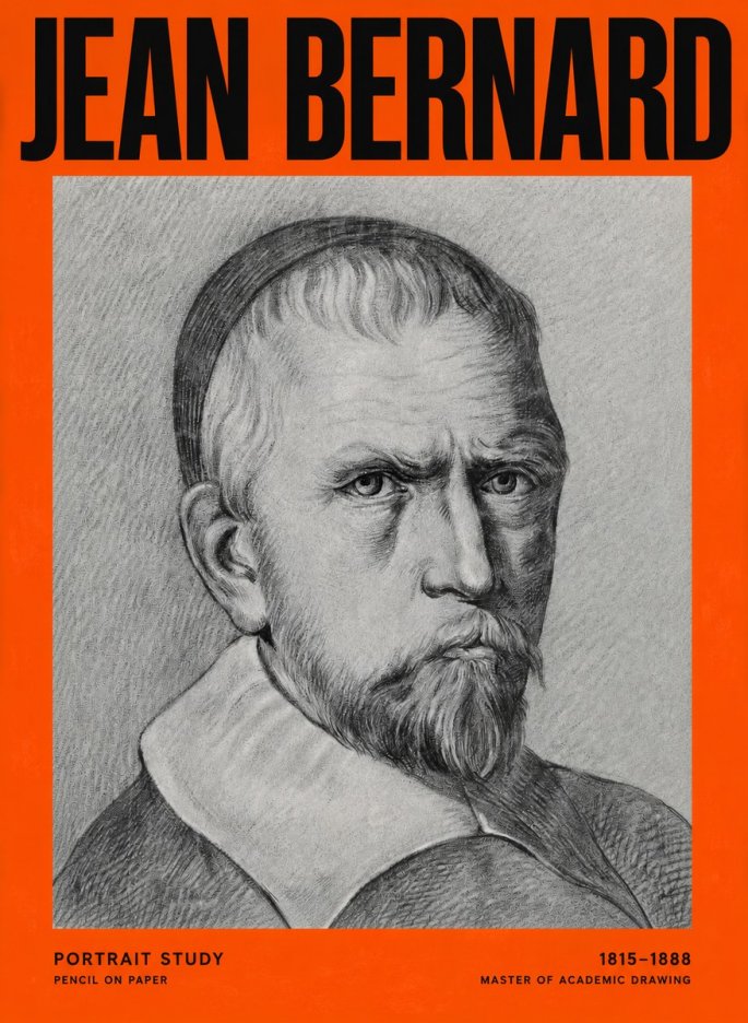 Jean Bernard Portrait Study IV No2 - Affiche