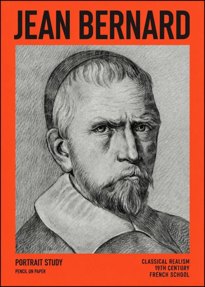Jean Bernard Portrait Study IV No4 - Affiche