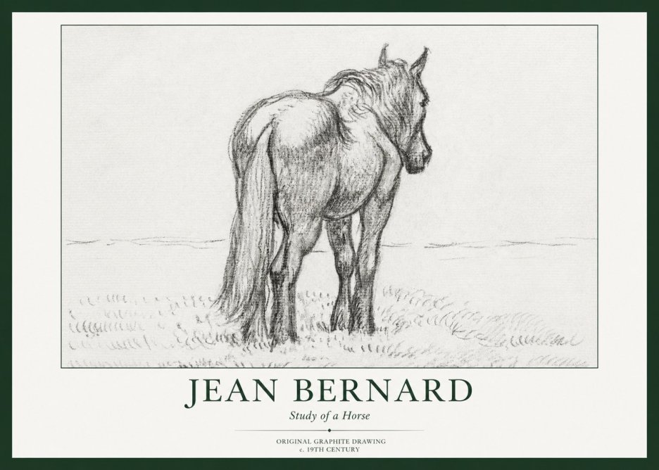 Jean Bernard Study of a Horse II No1 - Affiche