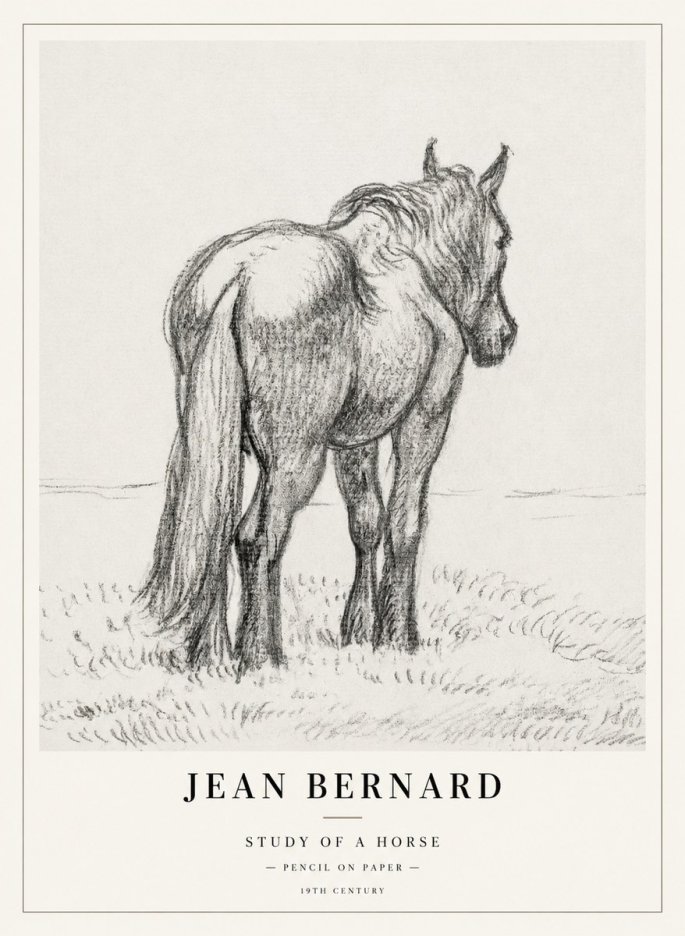 Jean Bernard Study of a Horse II No2 - Affiche