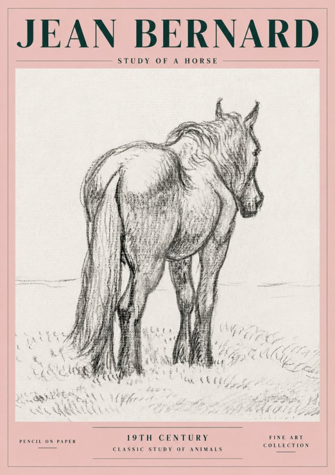 Jean Bernard Study of a Horse II No4 - Affiche