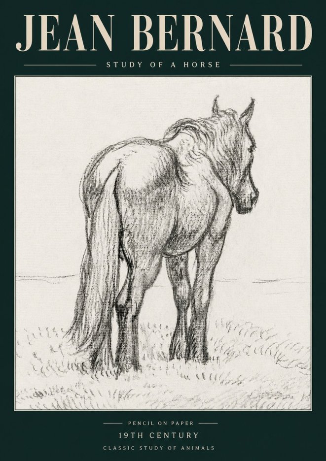 Jean Bernard Study of a Horse II No5 - Affiche