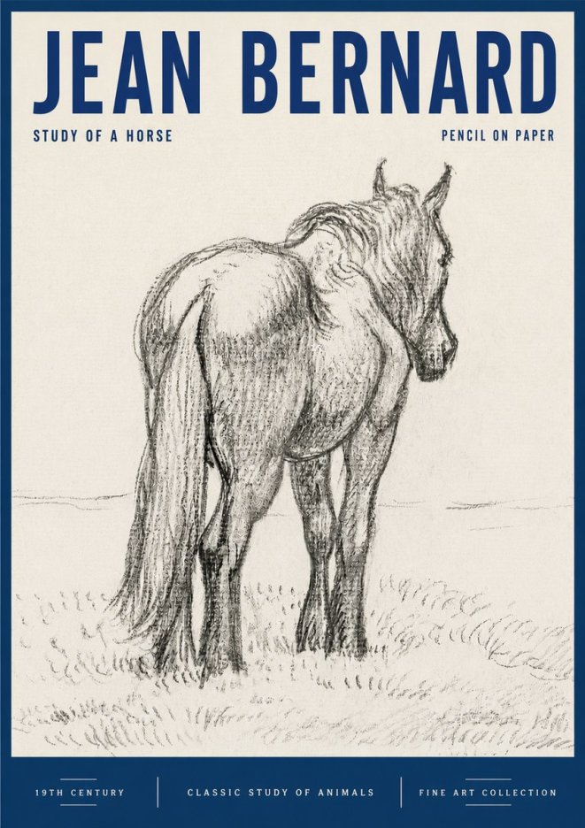 Jean Bernard Study of a Horse II No6 - Affiche