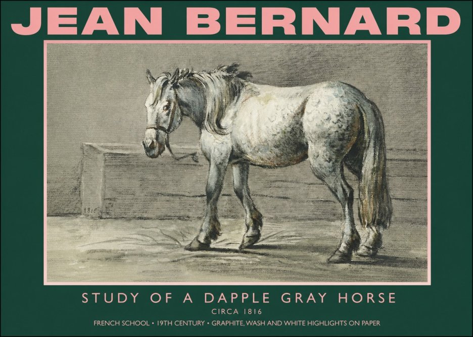 Jean Bernard Study of a Dapple Gray Horse No4 - Affiche