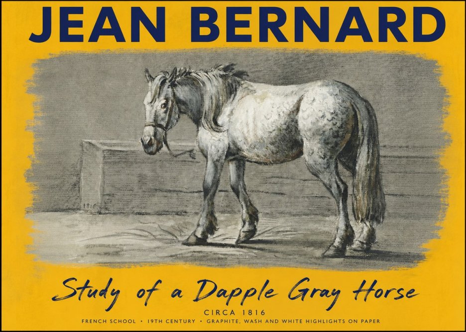 Jean Bernard Study of a Dapple Gray Horse No5 - Affiche