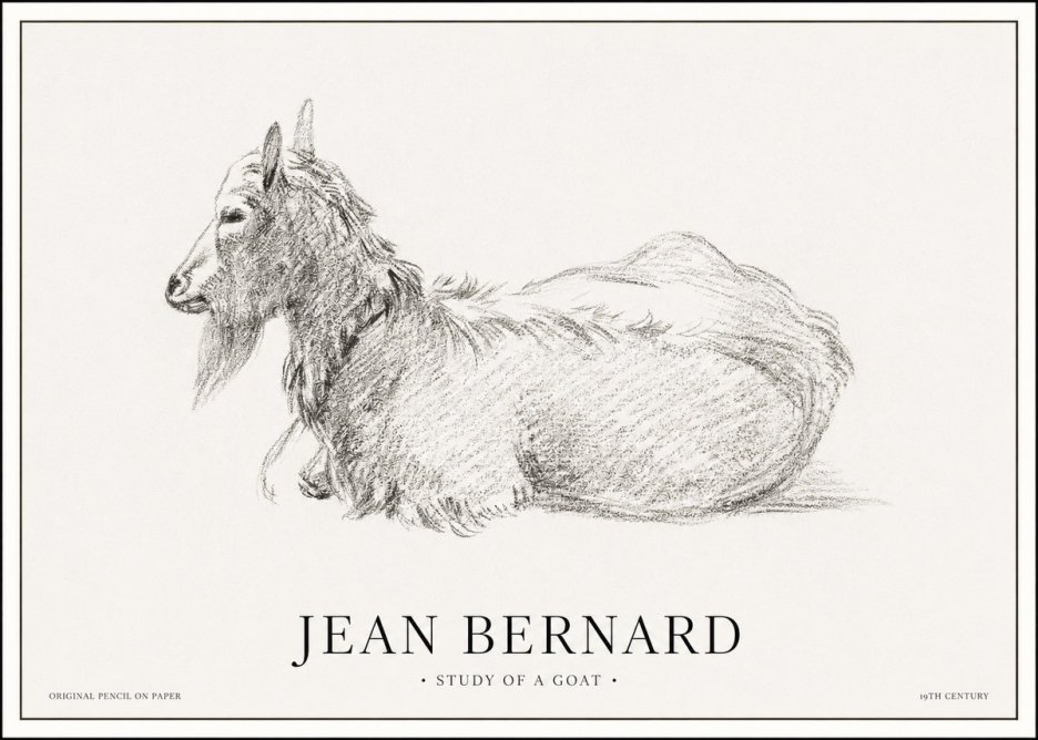 Jean Bernard Study of a Goat I No1 - Affiche
